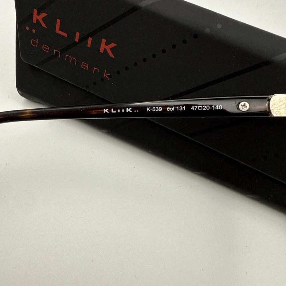 KLIIK DENMARK Frames Only K-539 47029-140 tortoise AUTHENTIC EYEGLASSES &  Case!